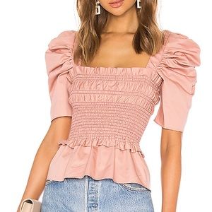 Amanda Uprichard marisol top in dusty pink